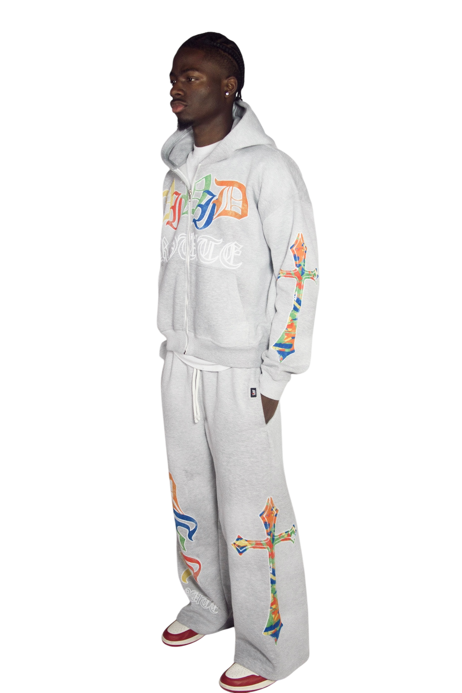 GREY "CROSSARM" SWEATSUIT