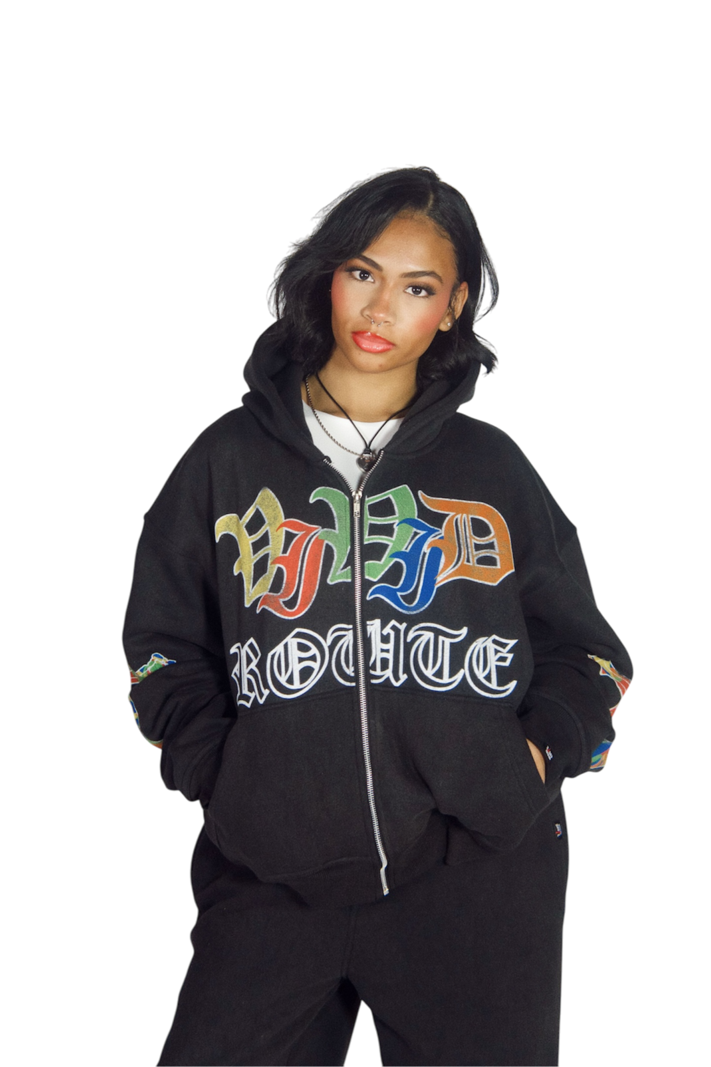 BLACK "CROSSARM" ZIPUP
