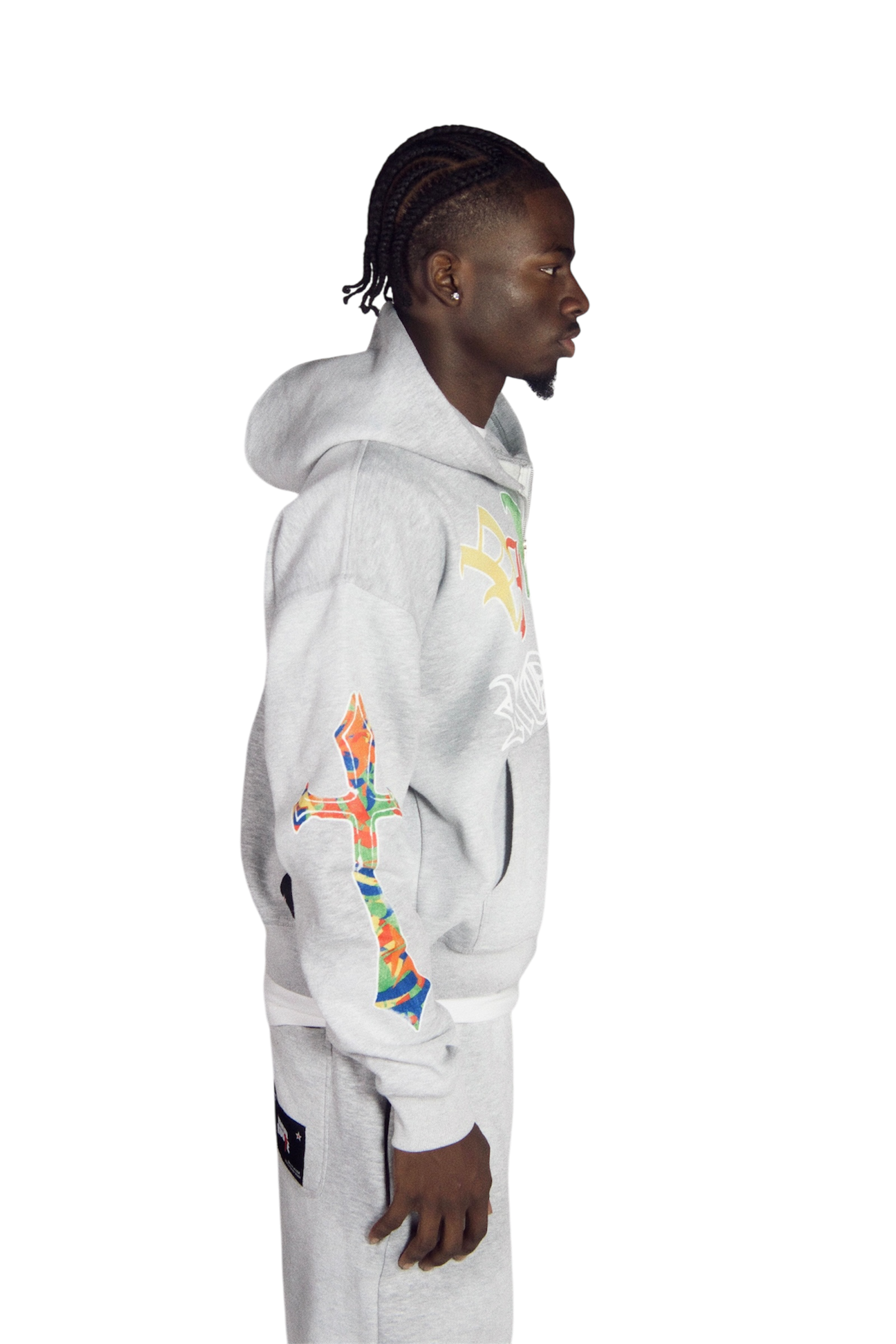 GREY "CROSSARM" ZIPUP