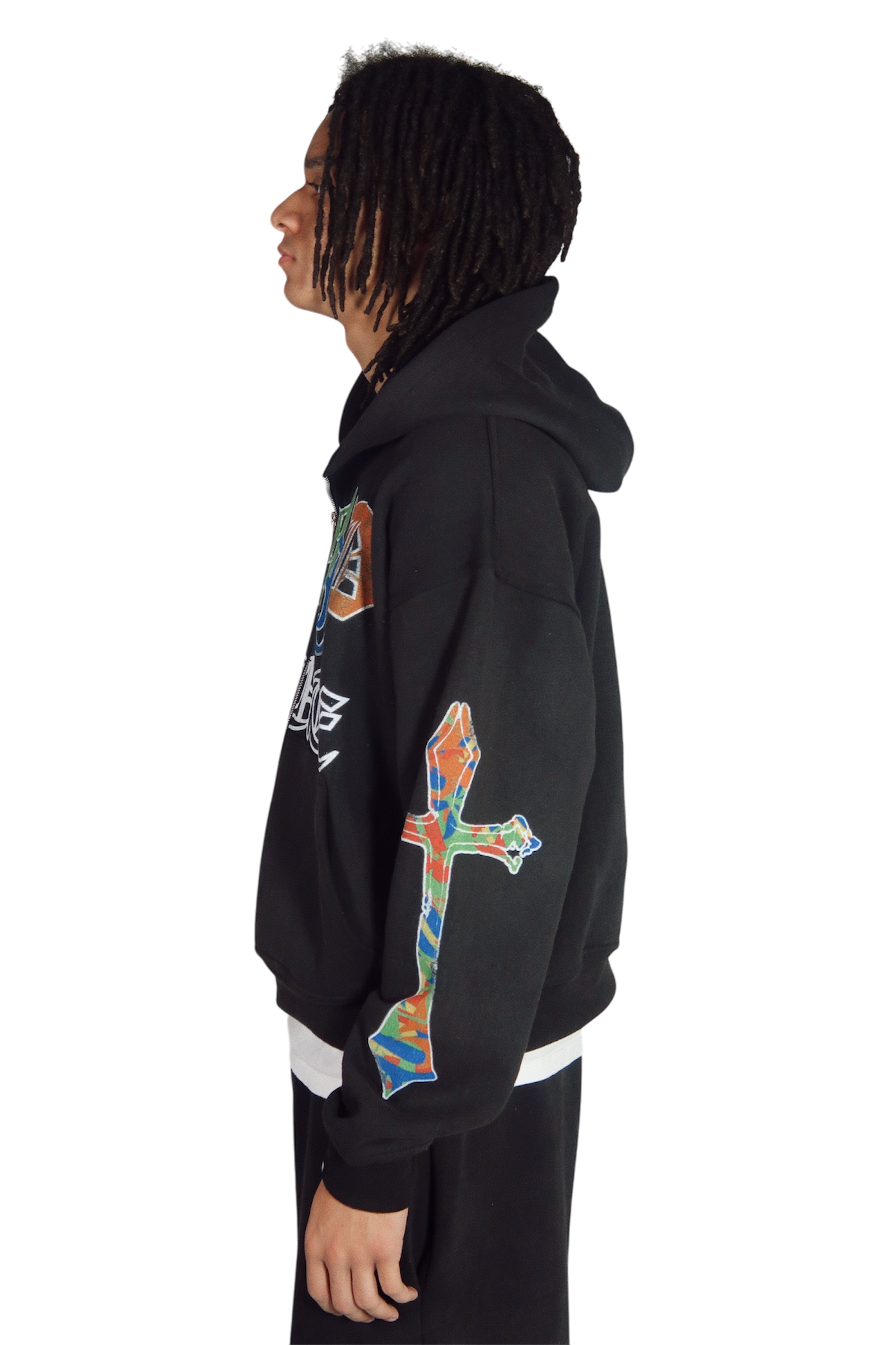 BLACK "CROSSARM" ZIPUP